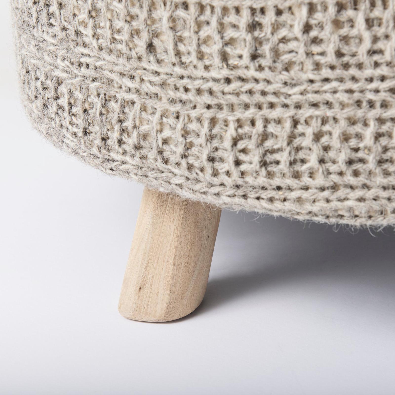 Mercana Bina 4 Legged Wool Stool