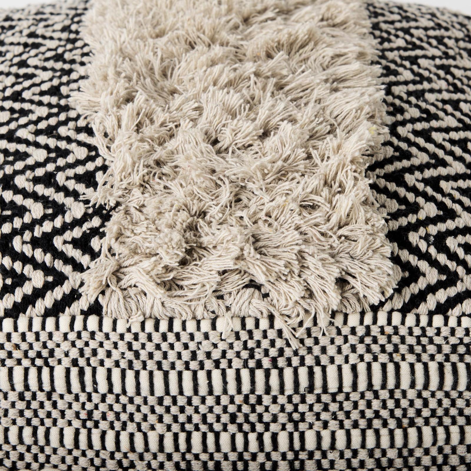 Mercana Darika Black/White/Gray Cotton Pouf Clearance
