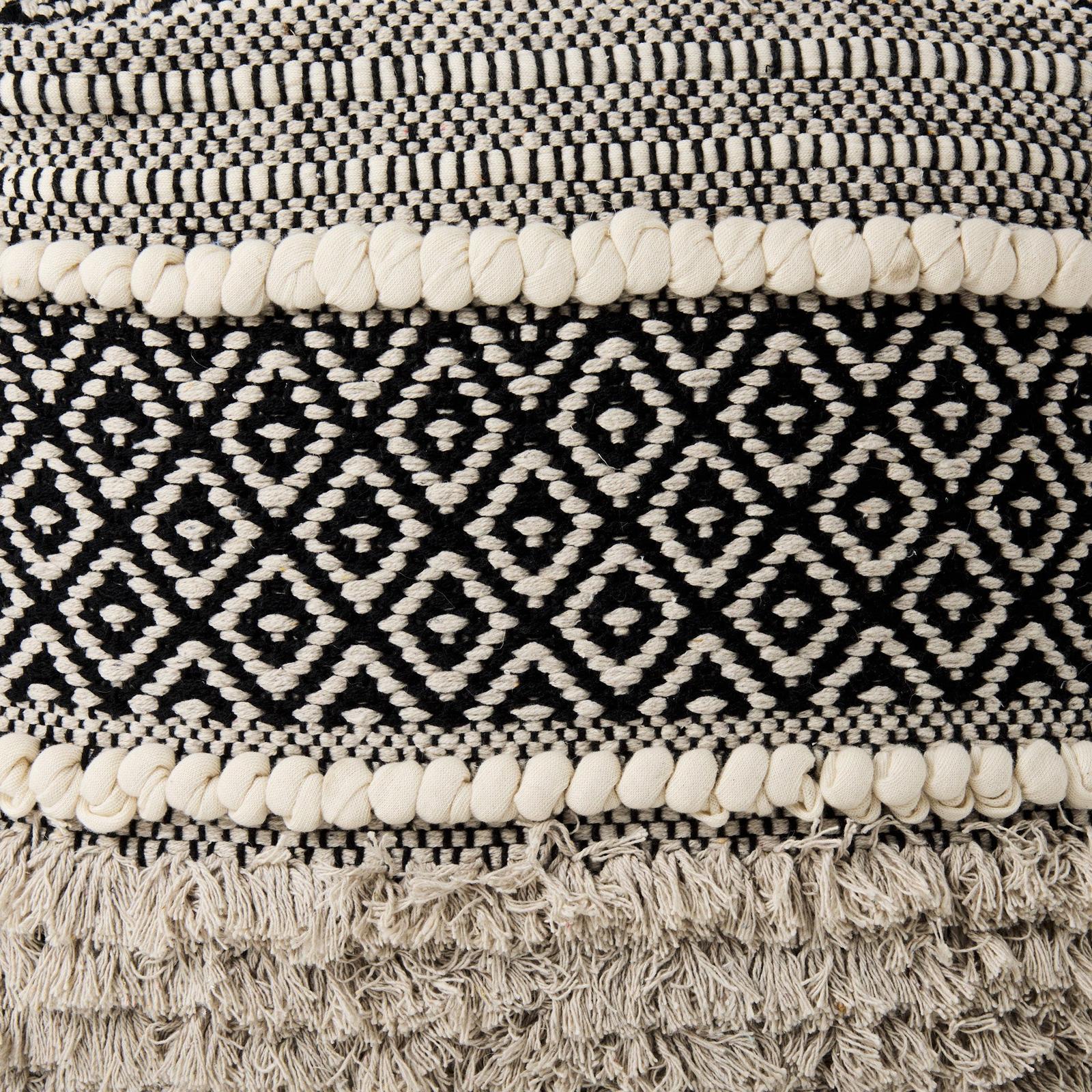 Mercana Darika Black/White/Gray Cotton Pouf Clearance