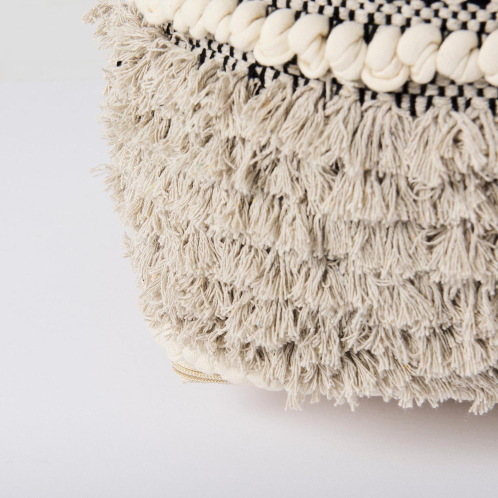 Mercana Darika Black/White/Gray Cotton Pouf Clearance