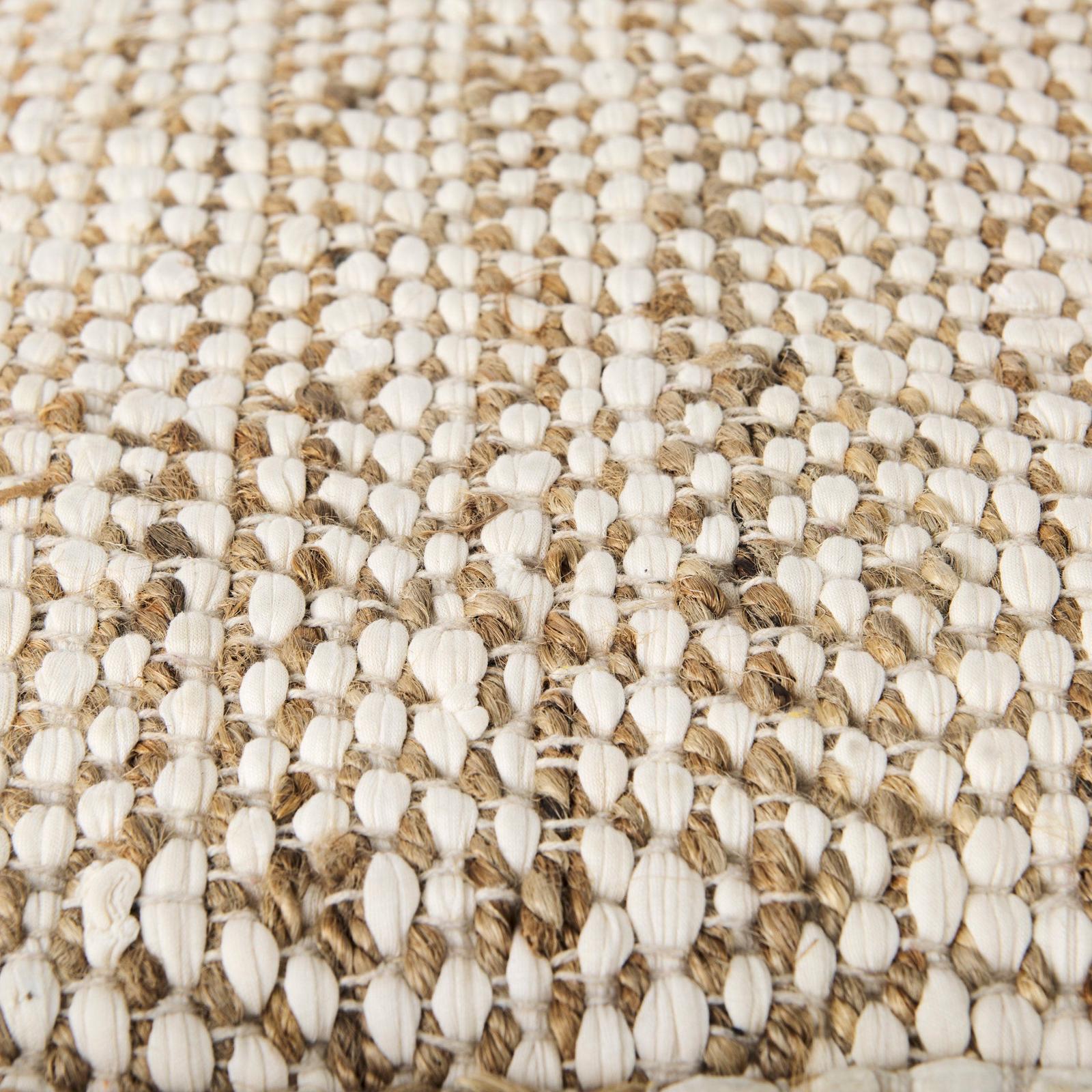 Mercana Ekani Cream/Beige Cotton Pouf