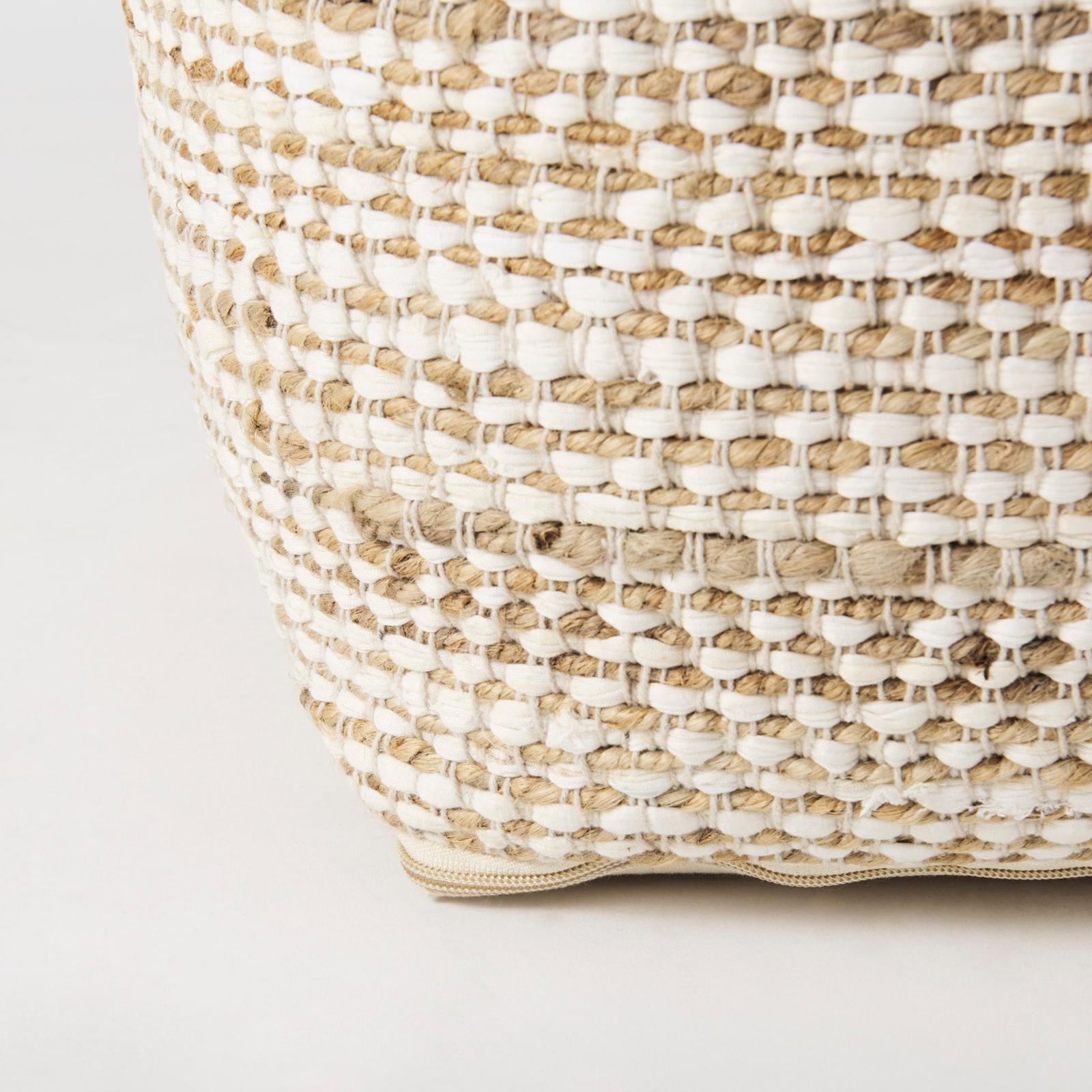 Mercana Ekani Cream/Beige Cotton Pouf