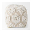 Mercana Ekanta Cream/Beige Patterned Cotton Pouf