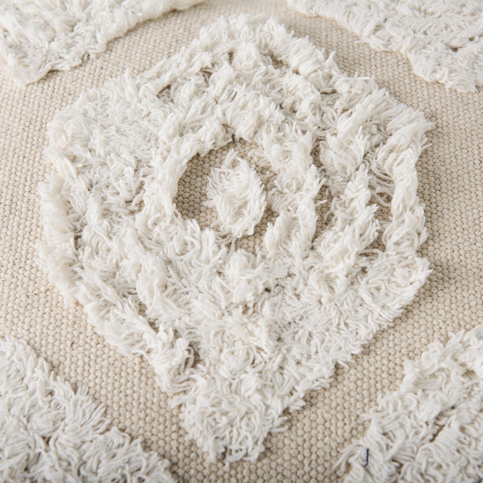 Mercana Ekanta Cream/Beige Patterned Cotton Pouf