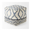 Mercana Eshana Cream Wool and Denim Patterned Pouf