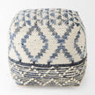 Mercana Eshana Cream Wool and Denim Patterned Pouf