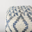 Mercana Eshana Cream Wool and Denim Patterned Pouf
