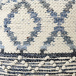 Mercana Eshana Cream Wool and Denim Patterned Pouf