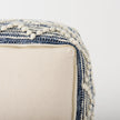Mercana Eshana Cream Wool and Denim Patterned Pouf