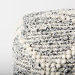 Mercana Ekiya Black/White Yarn and Wool Patterened Pouf