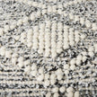 Mercana Ekiya Black/White Yarn and Wool Patterened Pouf