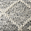 Mercana Ekiya Black/White Yarn and Wool Patterened Pouf