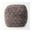 Mercana Falguni Gray Leather and Cotton Patterned Pouf Clearance