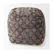 Mercana Falguni Gray Leather and Cotton Patterned Pouf Clearance