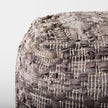 Mercana Falguni Gray Leather and Cotton Patterned Pouf Clearance
