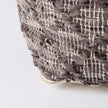 Mercana Falguni Gray Leather and Cotton Patterned Pouf Clearance