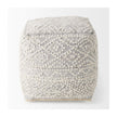 Mercana Farida Light Gray Wool and Polyester Patterned Pouf