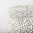 Mercana Farida Light Gray Wool and Polyester Patterned Pouf