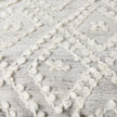 Mercana Farida Light Gray Wool and Polyester Patterned Pouf