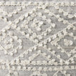 Mercana Farida Light Gray Wool and Polyester Patterned Pouf