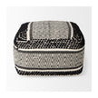 Mercana Garima Black/White Wool and Cotton Patterned Pouf Clearance