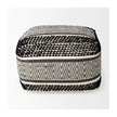Mercana Garima Black/White Wool and Cotton Patterned Pouf Clearance
