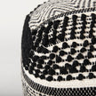 Mercana Garima Black/White Wool and Cotton Patterned Pouf Clearance