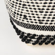 Mercana Garima Black/White Wool and Cotton Patterned Pouf Clearance
