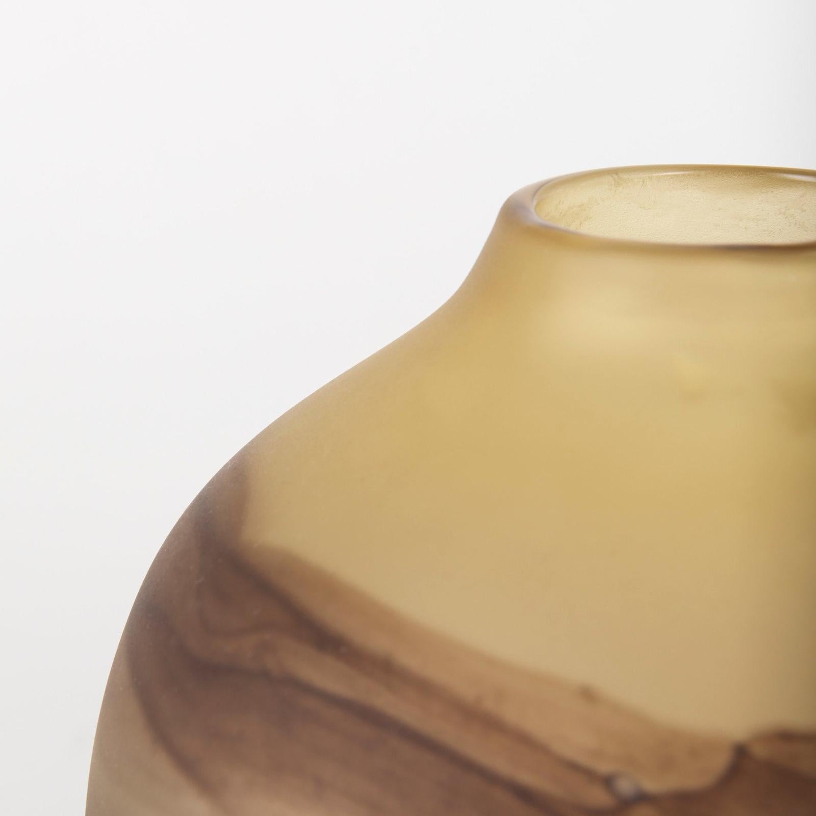 Mercana Pyla Yellow/Brown Glass Sand Dune Inspired Vase
