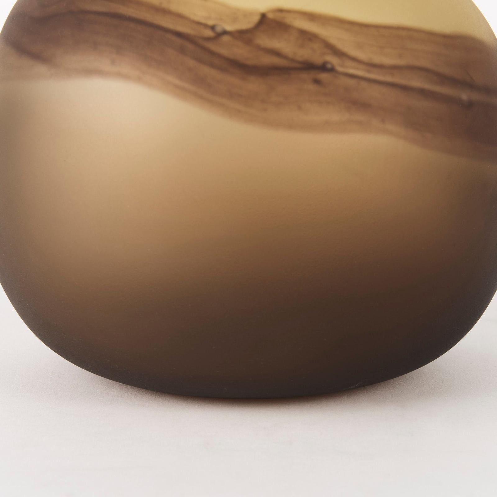 Mercana Pyla Yellow/Brown Glass Sand Dune Inspired Vase