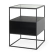Mercana Samson Side Table Matte Black Metal and Glass
