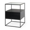 Mercana Samson Side Table Matte Black Metal and Glass