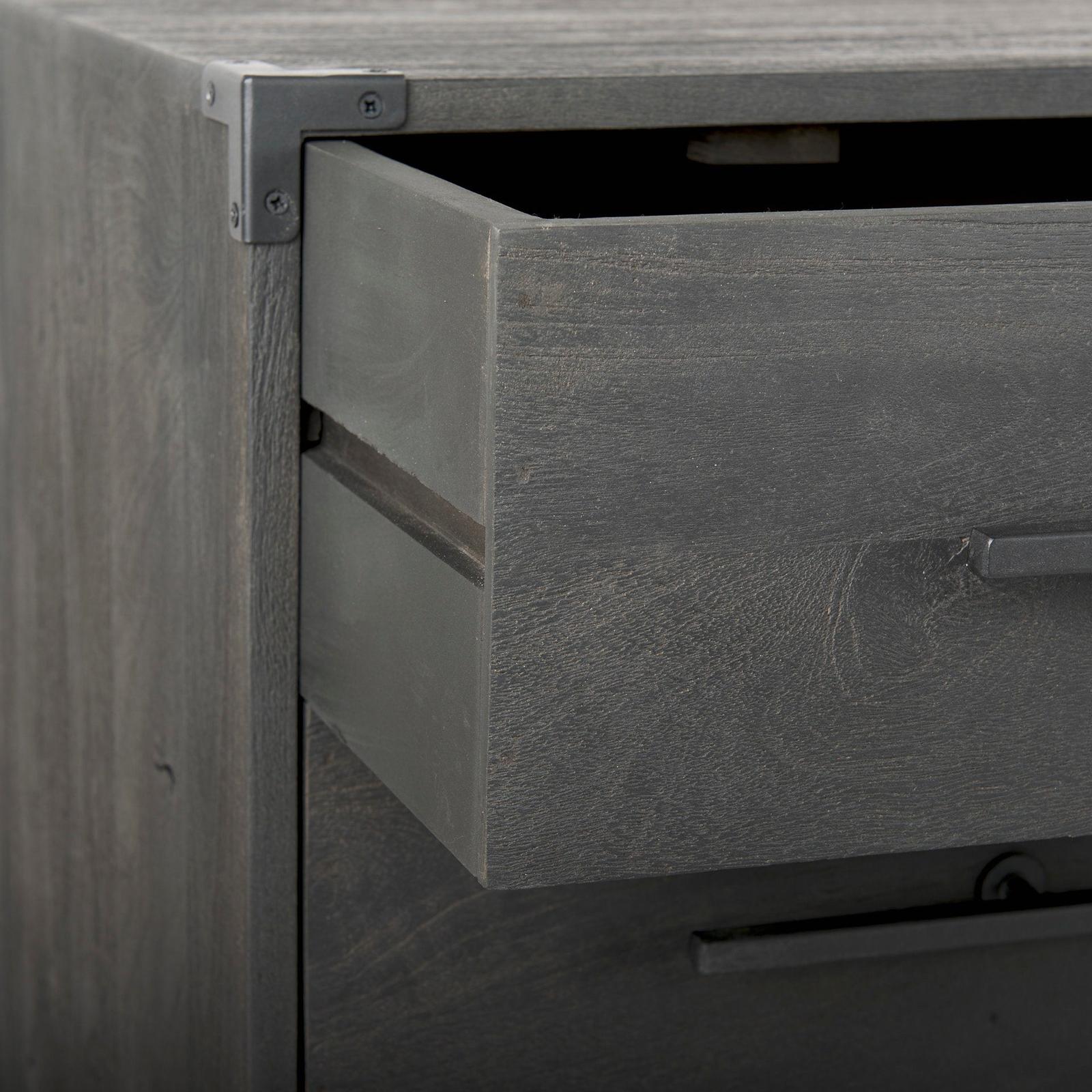 Mercana Ward Brown Wood and Iron 3 Drawer Accent Cabinet