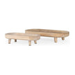 Mercana Carver White Washed Wood Trays- Set of 2
