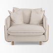 Mercana Roy Upholstered and Brown Wood Frame Arm Chair Clearance