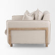 Mercana Roy Upholstered and Brown Wood Frame Arm Chair Clearance