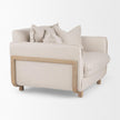 Mercana Roy Upholstered and Brown Wood Frame Arm Chair Clearance