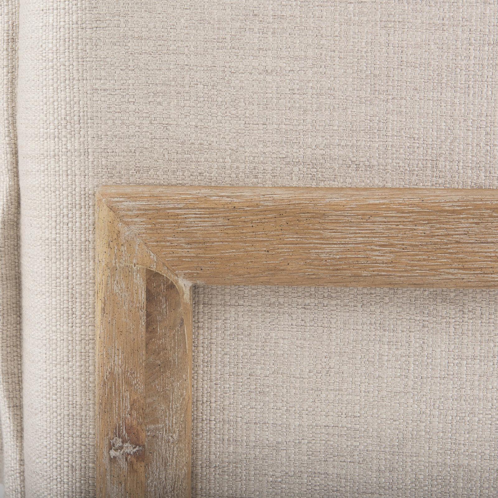 Mercana Roy Upholstered and Brown Wood Frame Arm Chair Clearance