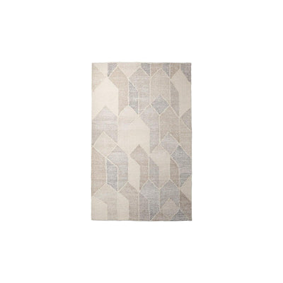 Mercana Kolt Neutral Geometric Patterned Wool Area Rug Clearance