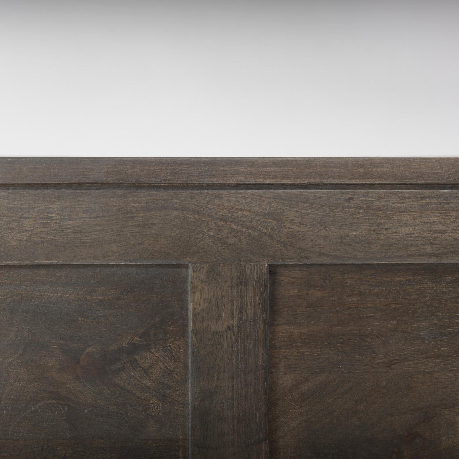 Mercana Darwin Brown Solid Wood Gold Metal Base 4 Cabinet Door Sideboard