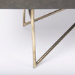 Mercana Darwin Brown Solid Wood Gold Metal Base 4 Cabinet Door Sideboard