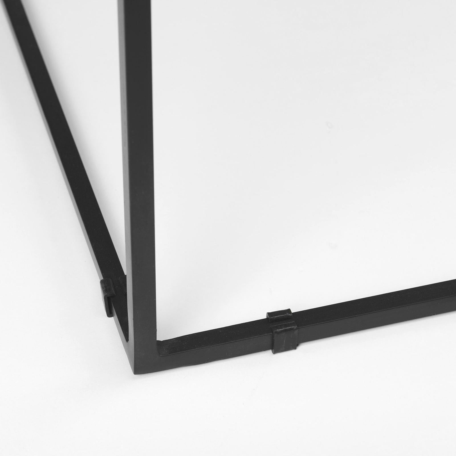 Mercana Nathan Square Top White Marble and Black Metal End/Side Table Clearance