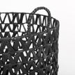 Mercana Lola Black Water Hyacinth Zig Zag Weave Round Basket W/ Handles - Set of 3 Clearance