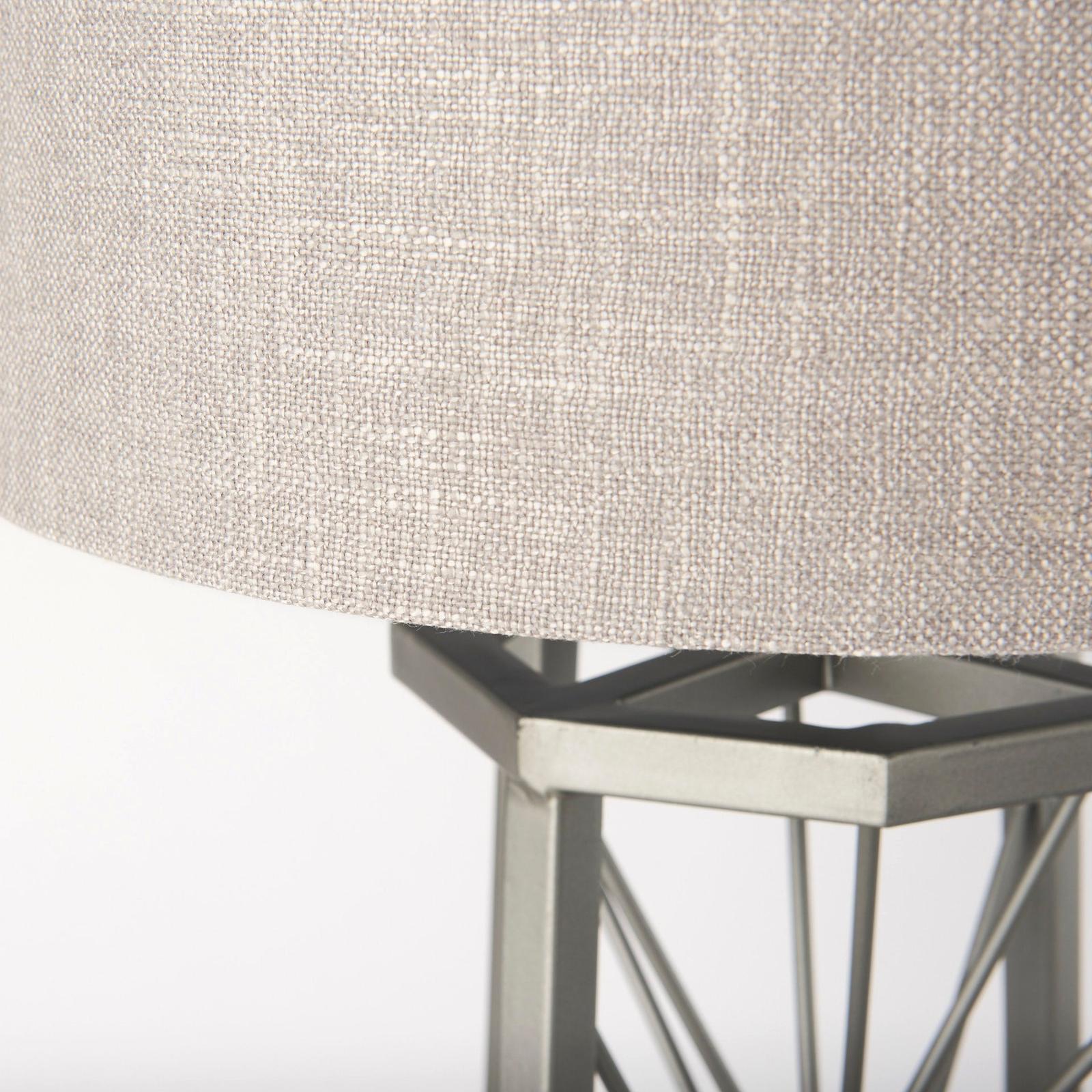 Mercana Raen Gray Metal Octagonal Base w/Beige Shade Table Lamp Clearance