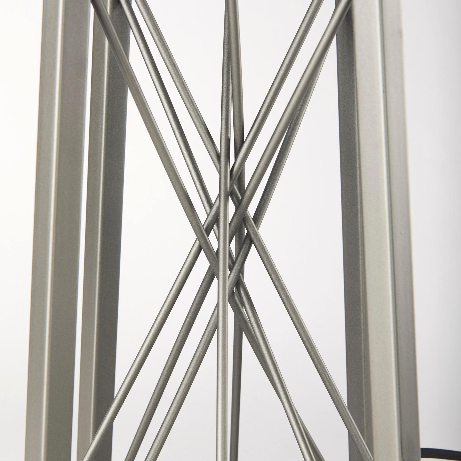 Mercana Raen Gray Metal Octagonal Base w/Beige Shade Table Lamp Clearance