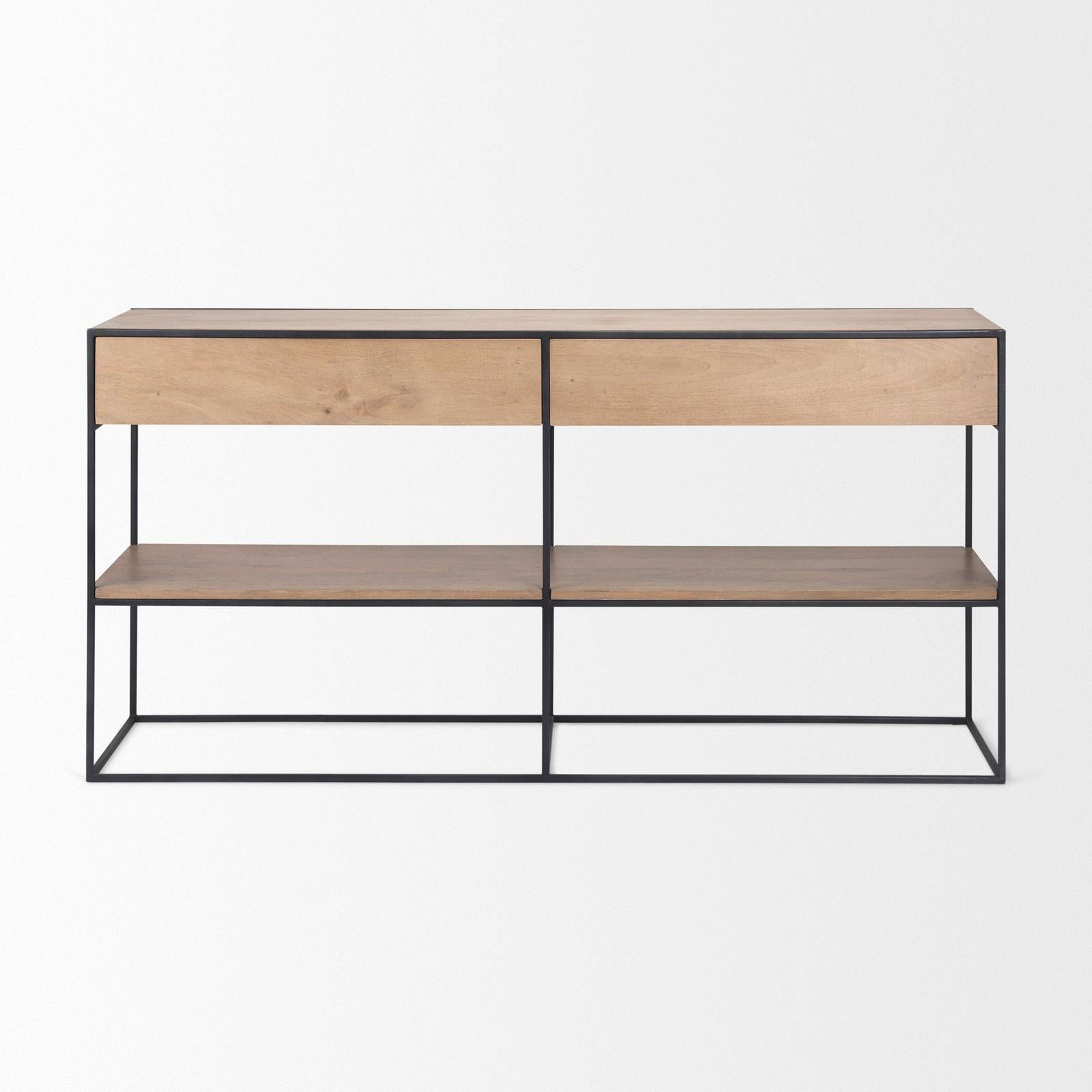 Mercana Morris Metal Frame 2 Drawer Console Table Clearance