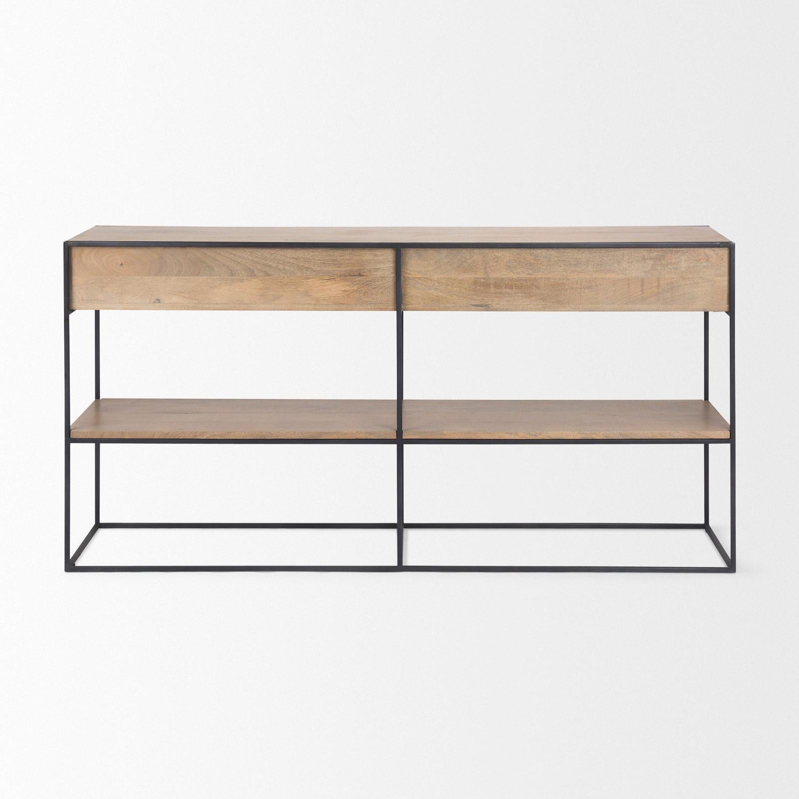 Mercana Morris Metal Frame 2 Drawer Console Table Clearance