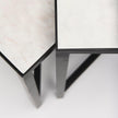 Mercana Lucas White Marble W/Black Iron Frame Accent Tables- Set of 2