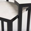 Mercana Lucas White Marble W/Black Iron Frame Accent Tables- Set of 2