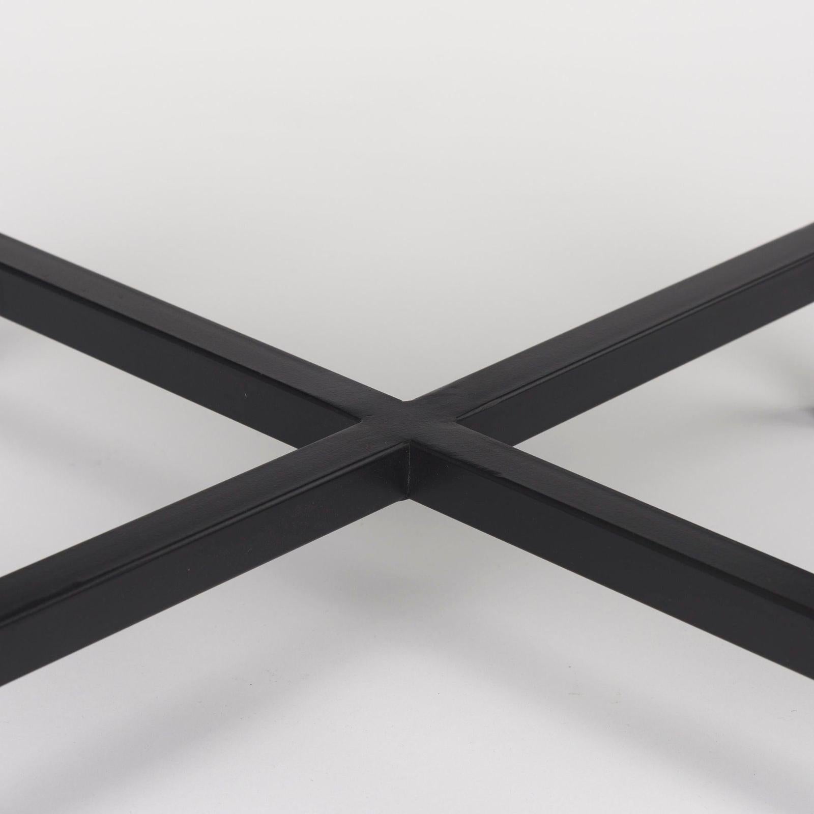 Mercana Lucas White Marble W/Black Iron Frame Accent Tables- Set of 2